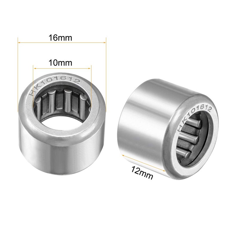 sourcing map HK101612 Drawn Cup Needle Roller Bearings, Open End,