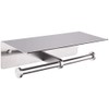 Double Toilet Paper Holder with Shelf Brushed Nickel, APLusee SUS