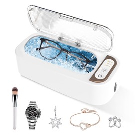 Ultrasonic Cleaner, 48KHz Professional Chargeable Ultrasonic Cleaner with Digital Timer, Jewelry Ultrasonic Machine for Eyeglasses, Watch, Ring, Dentures, Dental Retainer, Jewelry