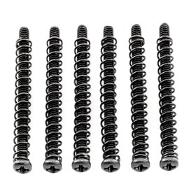 Musiclily Pro Metric M3x40mm Steel Saddle Intonation Screws and Springs Set for Imported Electric Bass Bridge, Black (Set of 6)