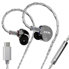 Auriculares intrauriculares con cable CCA Phoenix con micrófono, audífonos con controlador dinámico de doble imán con sonido HiFi, auriculares profesionales de metal completo para juegos/audiófilos