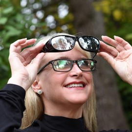 Over Glasses Sunglasses Mirrored Large Fitovers Mirror Shades Reflective Silver