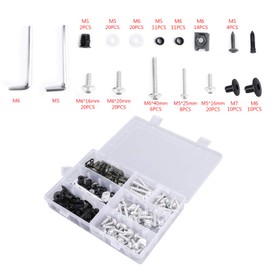 Topteng 198 Pieces Motorcycle Sport Bike Windscreen Fairing Screws Kit Closure Clips Screws for Honda Ka-wasaki Du-Cati