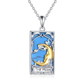 JBAERD Tarot Card Necklace Sterling Silver Tarot Card Pendant Necklace Tarot Card Jewelry Gifts for Women