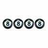 4 x Valve Caps Billiard 8 Ball Black Caps Car