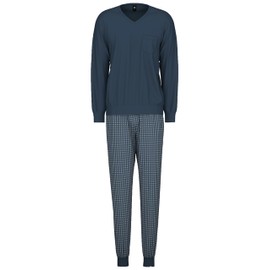 CALIDA Relax Imprint Men's Cuffed Pyjamas, Saragossa Blue, 56