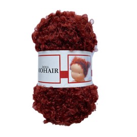 De witte Engel Puppenhaar Mohair Blouclé Yarn for Waldorf/Steiner Dolls 50 g (Red Brown)