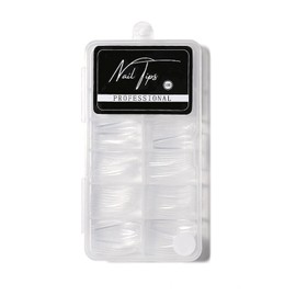 100PCS Fake Nails Tips Clear Acrylic Nail Tips Full Cover Half Cover False Nail Artificial Nails Coffin Shaped Ballerina Nails Tips for Nail Salons and DIY Nail Art 10 Sizes VCXN