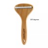 T Shaped Wood Handle Dog Deshedding Tools Loose Hair and