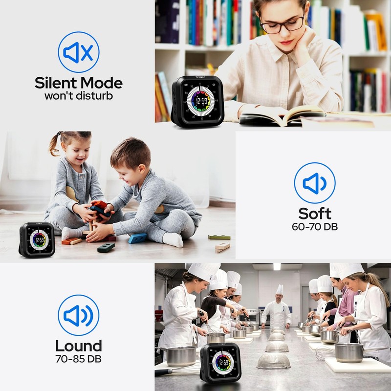 Visual Timer for Kids with Color Display Kitchen Timer 1500mAh