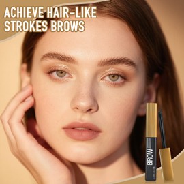 DAGEDA Liquid Eyebrow, Precise Micro-blading Liquid Eyebrow Pen with 4-Fork Tip, Waterproof Brow Pen for Natural Hair-Like Brows, Long-Lasting Brow Pencil for Women, 03 Light Brown