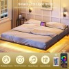 HOOBRO Floating Bed Frame King Size Bed Frame with Charging