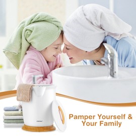 COSTWAY Bucket Style Towel Warmer, Large Towel Warmer with Fragrance Holder, Fits up to Two 40” x 70” Oversized Towels, Bathrobes, Blankets, Auto Shut Off, Luxury Towel Warmer for Bathroom, Spa