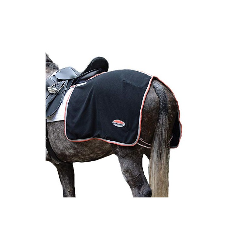 WeatherBeeta Therapy-Tec Fleece Quarter Sheet, Black/Silver/Red, XS