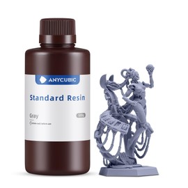 ANYCUBIC 3D Printer Resin, 405nm SLA UV-Curing Resin with High Precision and Quick Curing & Excellent Fluidity for LCD 3D Printing (Grey, 500g)