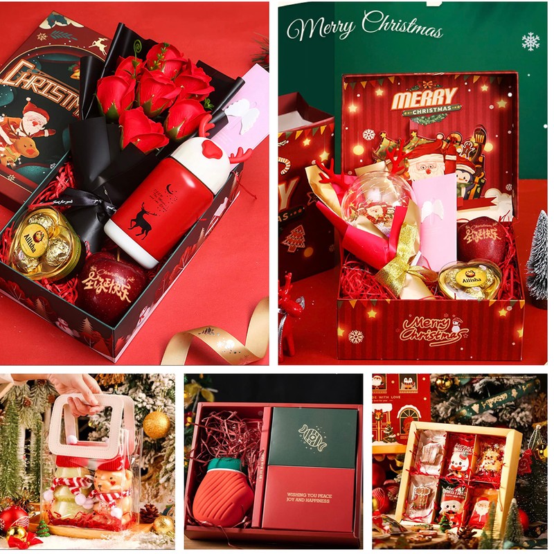 500g Christmas Shredded Tissue Paper, Red & Green Shredded Paper