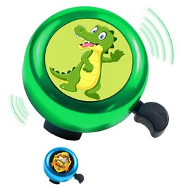 YOUYIKE Green Bicycle Bell, Bicycle Bell Children Boys Bicycle Accessories, Beautiful Loud Sound Clear Bell, Gift for Birthday, Christmas, Children's Bicycle Balance Bike Accessories