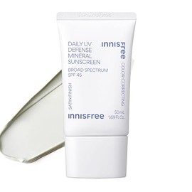 innisfree Daily Mineral UV Defense SPF 45 | Tinted Korean Sunscreen with Zinc Oxide for Redness | Gentle, Hydrating and Lightweight | Available in 2 P