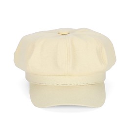 MK MATT KEELY Women Baker Boy Hat Peaked Beret with Brim Ladies Adjustable Flat Cap Solid Color Beige
