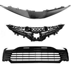 Stunning For 2021-2024 Toyota Camry LE XLE Front Bumper Upper Lower Grill Grill Cover Set