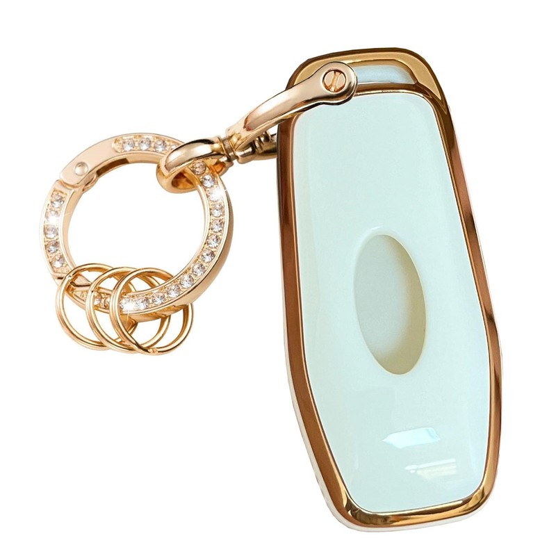 WENHENI for Ford Key Fob Cover with Keychain Fit for