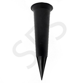 Plain black grave flower vase funeral spike pot