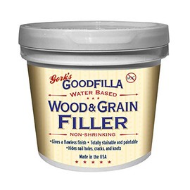Water-Based Wood & Grain Filler (Trowel Ready) - White - 1 Gallon By Goodfilla | Replace Every Filler & Putty | Repairs, Finishes & Patches | Paintable, Stainable, Sandable & Quick Drying