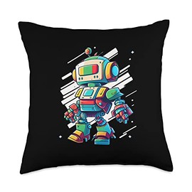 Robot Designs by Fasaza Science Coding Robots Kids Toddler Boys Girls Throw Pillow, 18x18, Multicolor