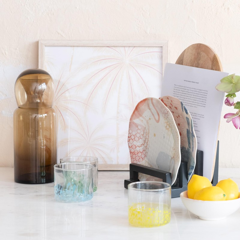 Bloomingville 4-Piece Festive Confetti Hand-Blown Drinking Glass Set, Multicolor