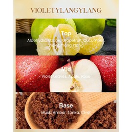 M&SENSE Violet YlangYlang Scented Candle, Soy Natural Wax Candles, 14.1oz 60H Burn Time Slow Burning, Aromatherapy Sleep Calm Home Fragrance for Women Men