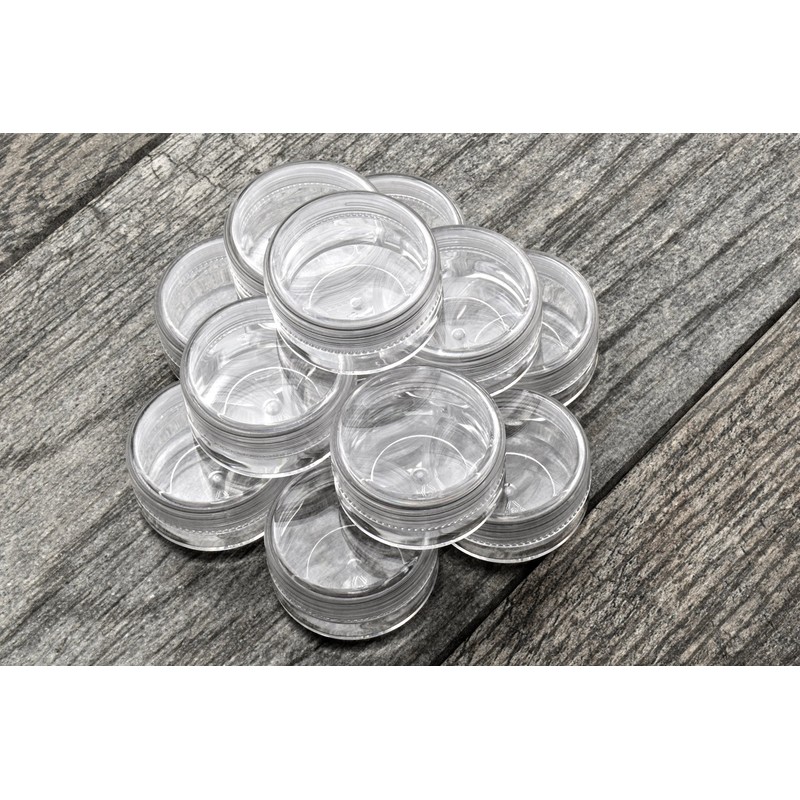 SE 12-Piece Set of Clear Round Plastic Storage Containers with