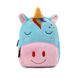 Toddler Backpack for Boys and Girls, Cute Soft Plush Animal Cartoon Mini Backpack Little For Kids 2-6 Years (Unicorn Rainbow-H)