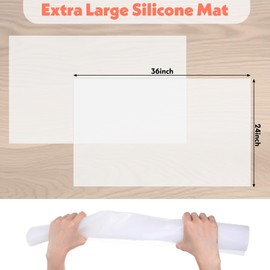 2 Pack Extra Large Silicone Mat Place Mats Table Protector Craft Heat Resistant Mat for Kitchen, Painting(24 x 36 Inches)