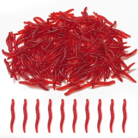 TEAONE Fake Lure, 200 PCS Soft Fishing Lure for Freshwater and Saltwater (Red, 3.5cm/1.37in)