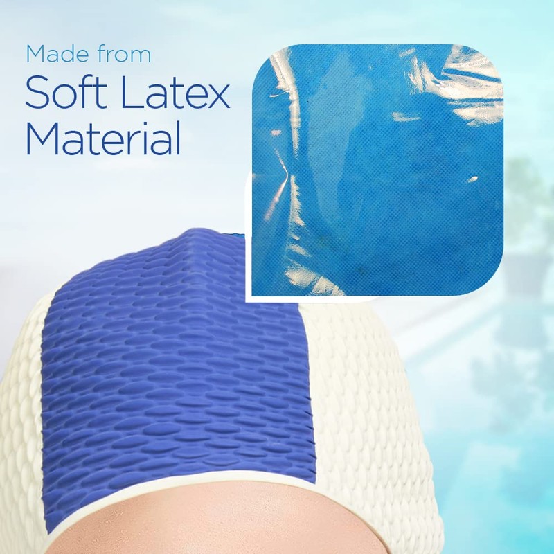 BEEMO Swimming Caps for Women Two-Tone - Light Blue