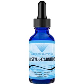 Absonutrix Acetyl L-Carnitine, 593mg per Serving, 200 Potent Servings, Quick Absorption Liquid Drops, Gluten-Free, Third-Party Tested, GMP-Certified, Non-GMO, Made in USA