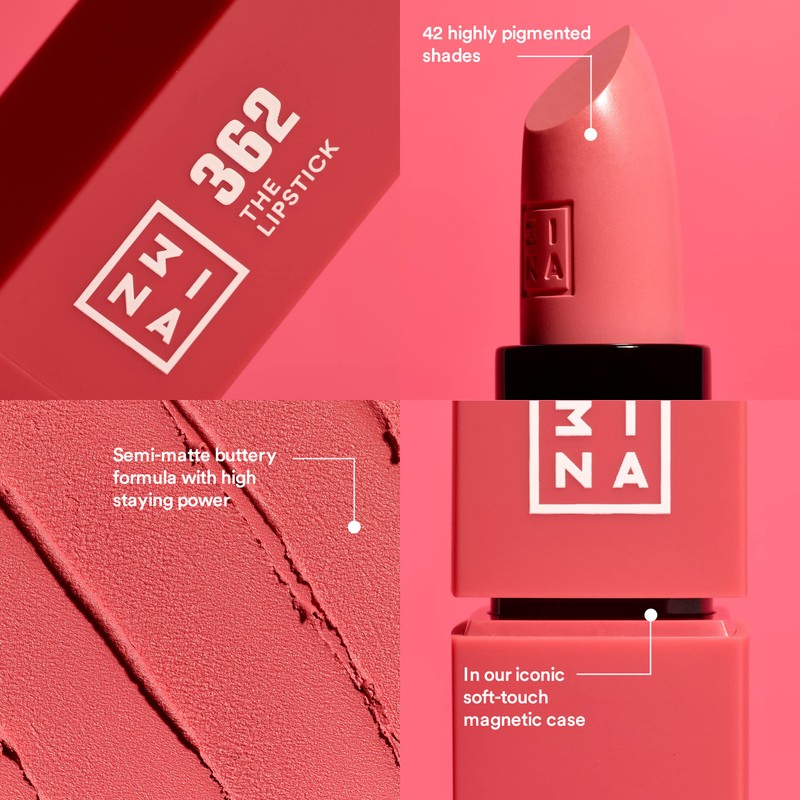 3INA The Lipstick - Moisturizing Lipstick for Women - Semi-Matte