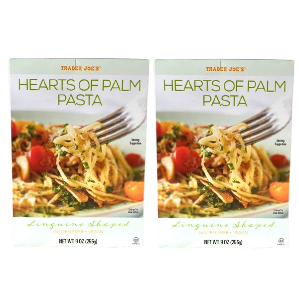 Trader Joe's Hearts of Palm Pasta, Linguine Shaped, Gluten Free, Vegan, 9 ounces (255 grams) Pack of 2