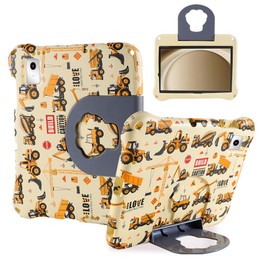 Revvl Tab 5G Tablet Case for Kids, FW Excavator Truck Light EVA Kid-Proof Cover With Stand Handle - Shockproof, Durable Full Protection for Boys and Girls (Yellow)