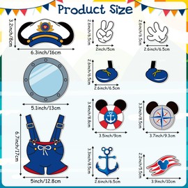 BOpusail 11Pcs Captain Boy Mouse Cruise Door Magnets Birthday Cruises Door Decor Summer Life Preserver Ring Refrigerator Magnet Waterproof Magnetic Sticker for Holiday Carnival Cabin Collectible Decor