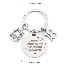 Hoosmoon Funny 18th Birthday Gifts for Girls Boys 18th Birthday Keyring Unusual 18th Birthday Gifts for Daughter Son Granddaughter Grandson Gifts for 18 Year Olds Boys Girls, Silver, 10x5x1 CM