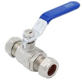 Underfloor Heating Express 15mm Lever Ball Valve C*C Full Bore (WRAS Approved) - ZL-4190-15/15 - Grey - Brass Body - Polytetrafluoroethylene Material