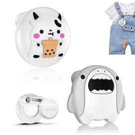 (2 Pack) Compatible with AirTag Holder for Kids, Soft Silicone Waterproof Cute Air tag Case with Pin Hidden Air tag Holder for Child, Elderly, Pets Collar, Clothes, Shoe, Backpack (White+Grey)