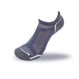 Fish Monkey SM200 Lightweight Tab - No Show Moisture Wicking - Ventilated Merino Wool Arch Compression Cushioned Heel for Men and Women (Navy - Large)
