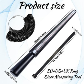 JJUNW Set of 4 Ring Sizers Set for Measuring Ring Sizers Ring Size Measuring Ring Sizer Measuring Scales Set for Measuring Ring Diameters Size Standard