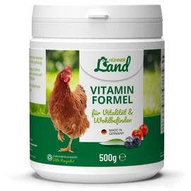 HÜHNER Land Vitamin Formula for Chickens & Poultry 500 g - Feed Supplement for Chicken Food with Vitamins & Minerals for Metabolism & Immune System