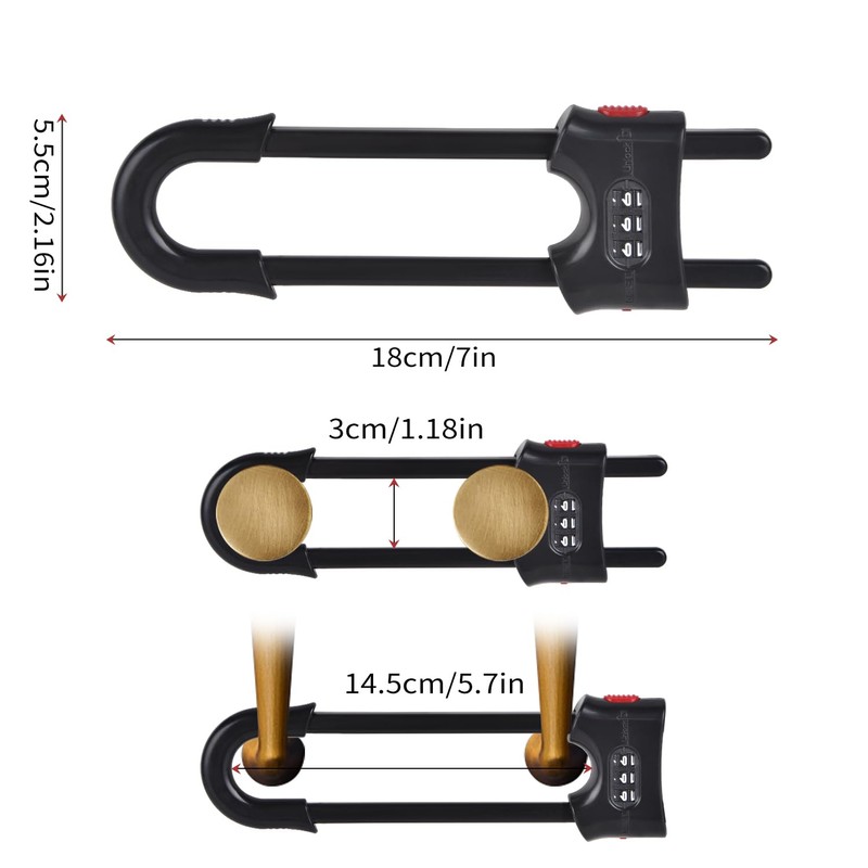 4 Packs U-Shaped Sliding Cabinet Locks, Baby Proofing Cabinets with