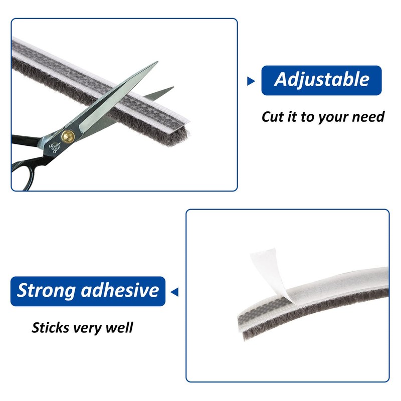 33FT Brush Weather Stripping - Weatherstripping for Sliding Windows/Glass Doors,