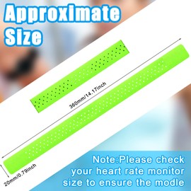 Oudain 4 Pcs 14. 2 x 0. 8 Inch Replacement Heart Rate Monitor Band, Soft Heart Rate Armband Strap, Theory Fitness Adjustable (Black, Orange, Green, Blue)