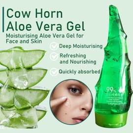 Aloe Vera Gel for Face & Body,Hydrating Travel Size Pure Aloe Vera Gel Face Moisturizer for All Skin Type,No-sticky Long Lasting Refreshing Moisturizing Fast Absorbing Aloe Cream Gel,8.81 oz